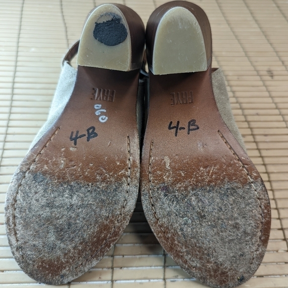 Frye Shoes Courtney Womens 6.5B ash Suede Booties Slingback Open Toe - Picture 10 of 11